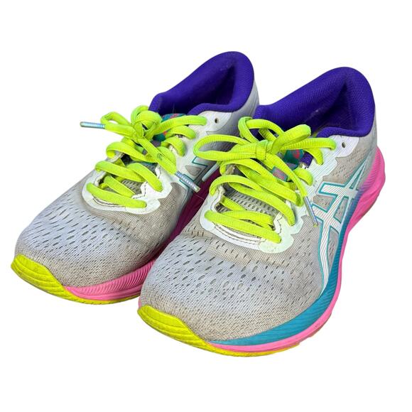 Asics GEL-Excite Running Shoes Neon Pink Yellow Blue Purple Women's 7.5 - Picture 3 of 9